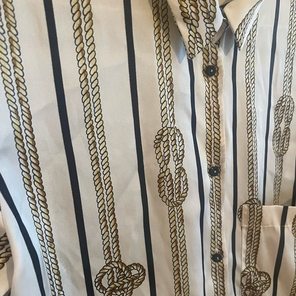 Zara Women’s Nautical Rope Print Silky Blouse - Picture 5 of 7